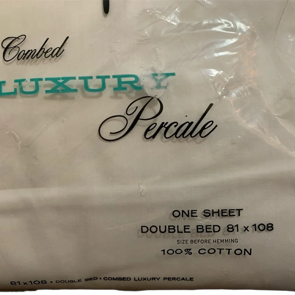 Vtg State Pride‎ Combed Luxury Percale Cotton Flat Dbl Bed Top Sheet 81 x 108